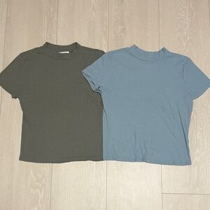 Hippie Rose Olive and Blue Short Sleeve Tops Set of 2